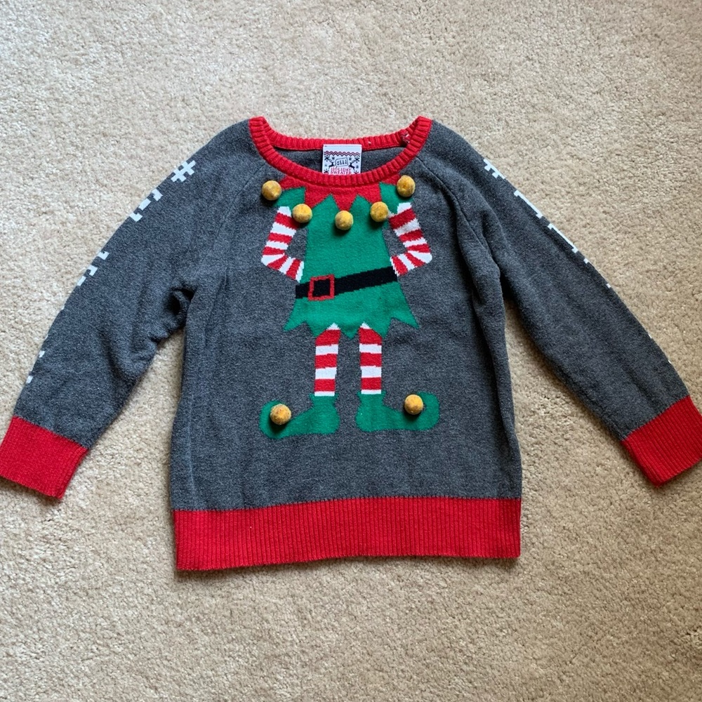 Girls Christmas Holiday Elf Sweater